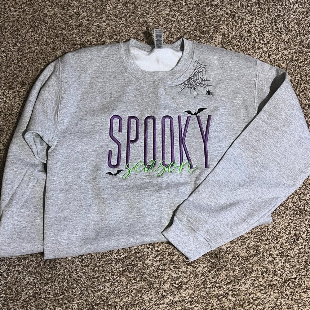 Spooky Season Embroidered Crew